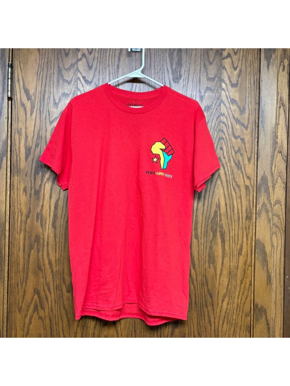 Juneteenth Peace Love Unity Red Graphic T-Shirt Size Medium Cotton